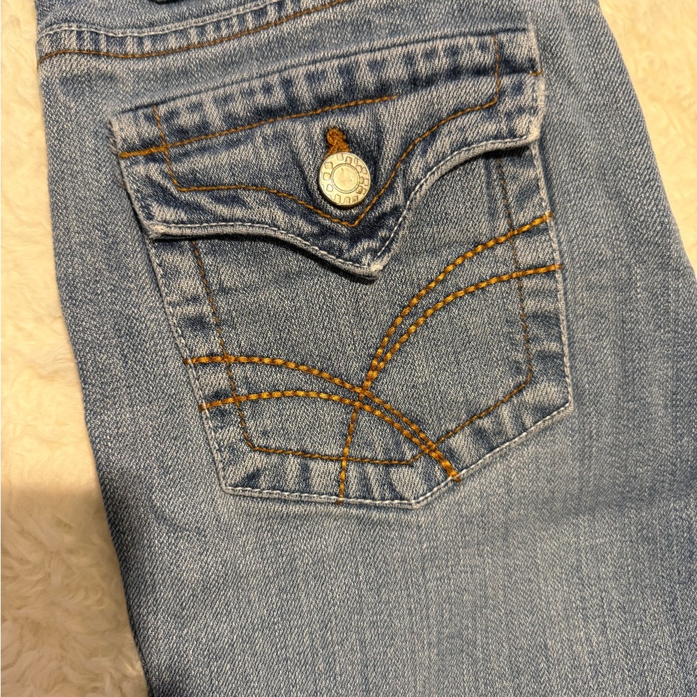 So Wear It Declare It Light Blue Jeans with Gold Accents
